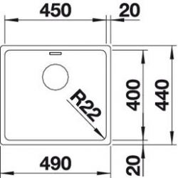 Zlewozmywak Blanco ANDANO 450-U bez korka automatycznego InFino 522963